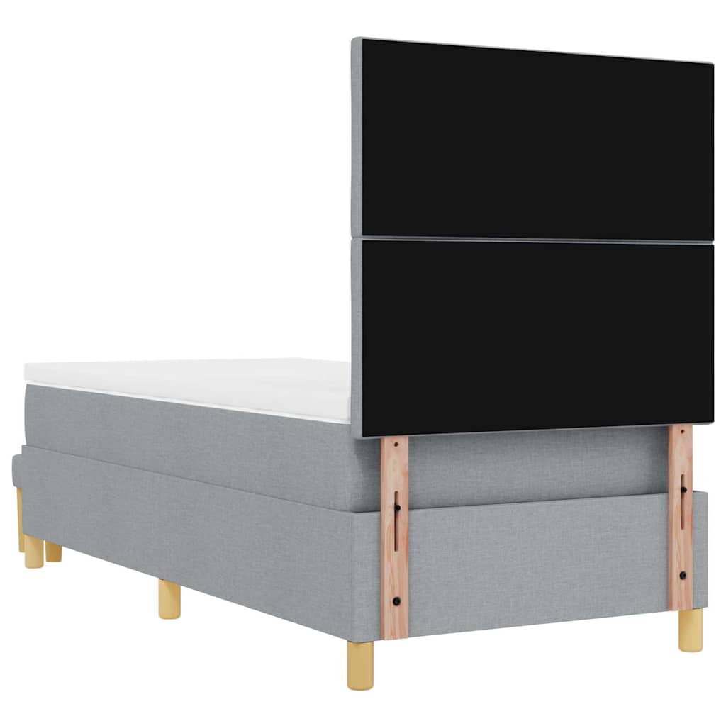 Letto a molle con cuscino Grigio chiaro 200 x 100 cm Tessuto | homemem39