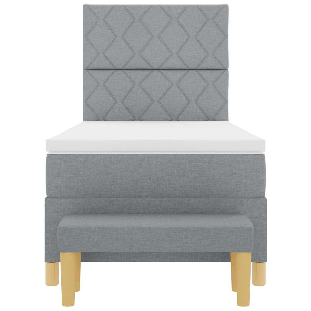 Letto a molle con cuscino Grigio chiaro 200 x 100 cm Tessuto | homemem39