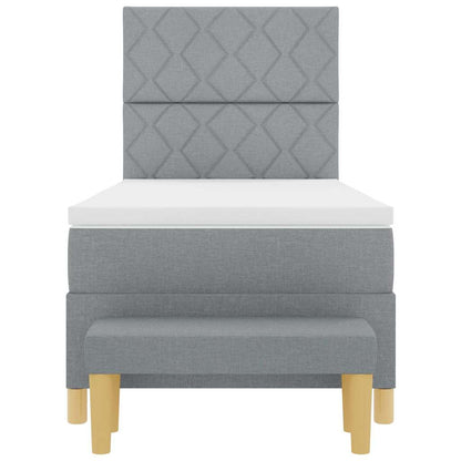 Letto a molle con cuscino Grigio chiaro 200 x 100 cm Tessuto | homemem39