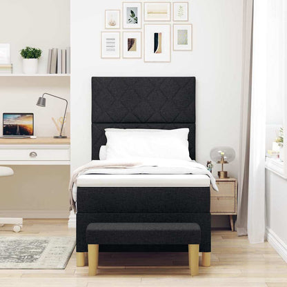 Letto a molle con cuscino Nero 200 x 100 cm Tessuto | homemem39
