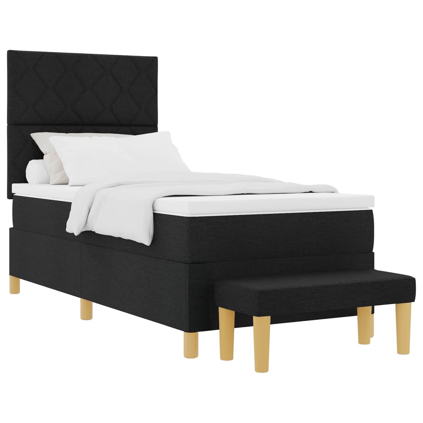 Letto a molle con cuscino Nero 200 x 100 cm Tessuto | homemem39
