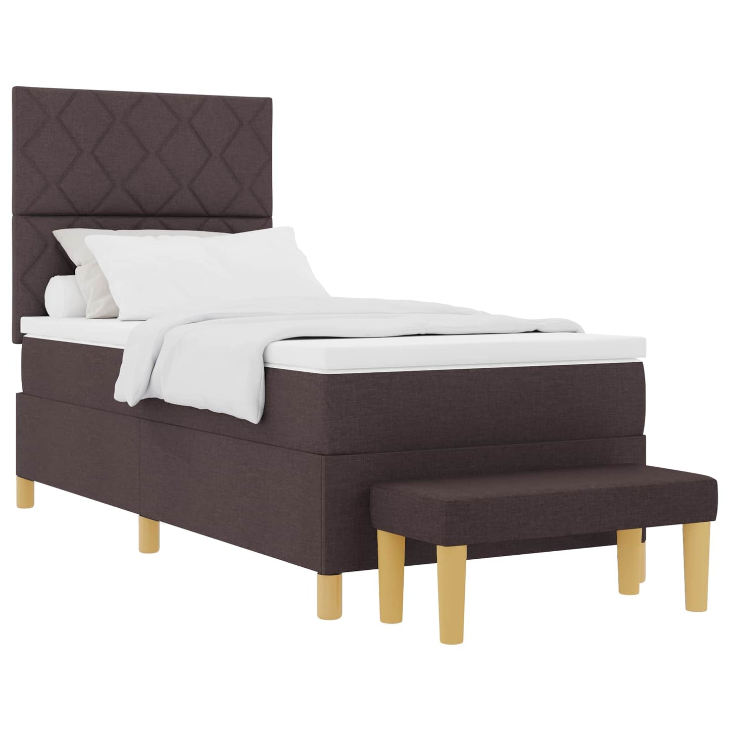 Letto a molle con cuscino Marrone scuro 200 x 100 cm Tessuto | homemem39