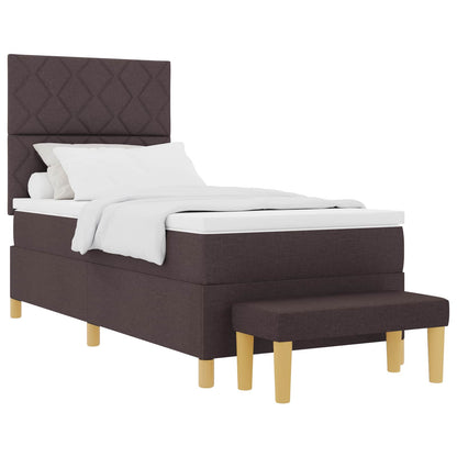 Letto a molle con cuscino Marrone scuro 200 x 100 cm Tessuto | homemem39
