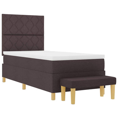 Letto a molle con cuscino Marrone scuro 200 x 100 cm Tessuto | homemem39