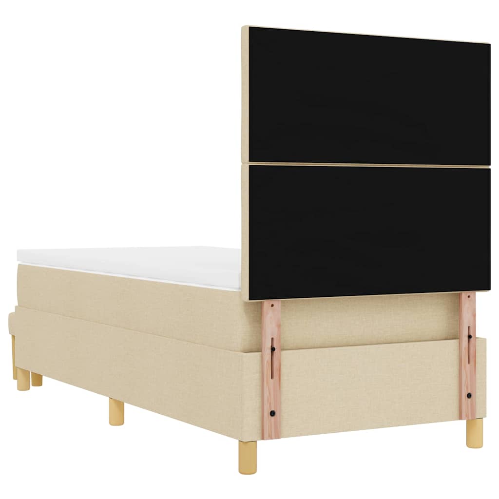 Letto a molle con materasso Crema 100 x 200 cm Tessuto