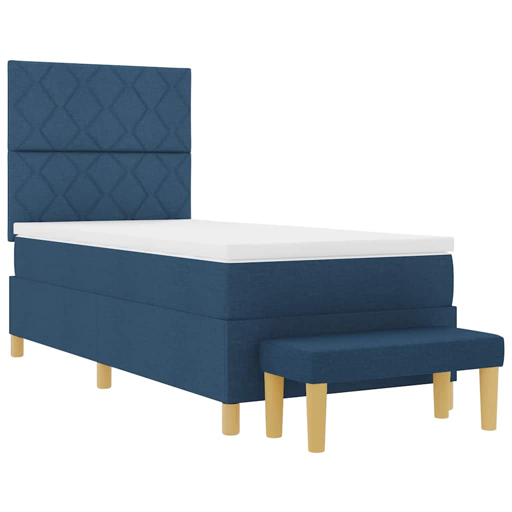 Letto a molle con testiera Blu 200 x 100 cm Tessuto | homemem39