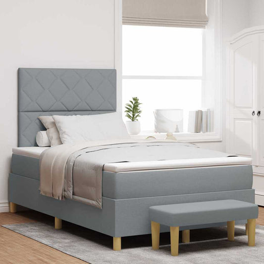 Letto a molle con cuscino Grigio chiaro 190 x 120 cm Tessuto | homemem39