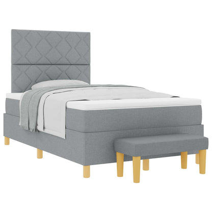 Letto a molle con cuscino Grigio chiaro 190 x 120 cm Tessuto | homemem39