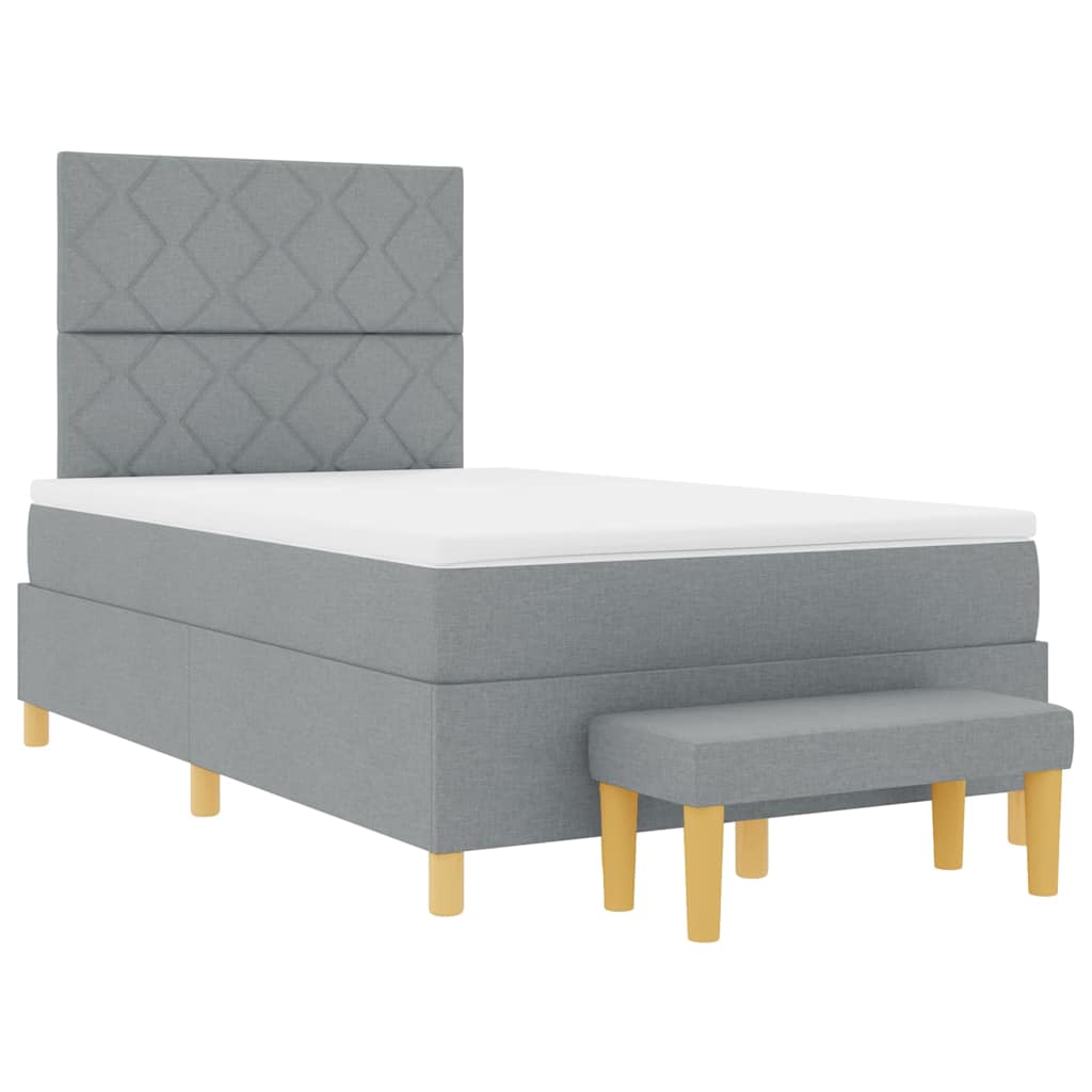 Letto a molle con cuscino Grigio chiaro 190 x 120 cm Tessuto | homemem39