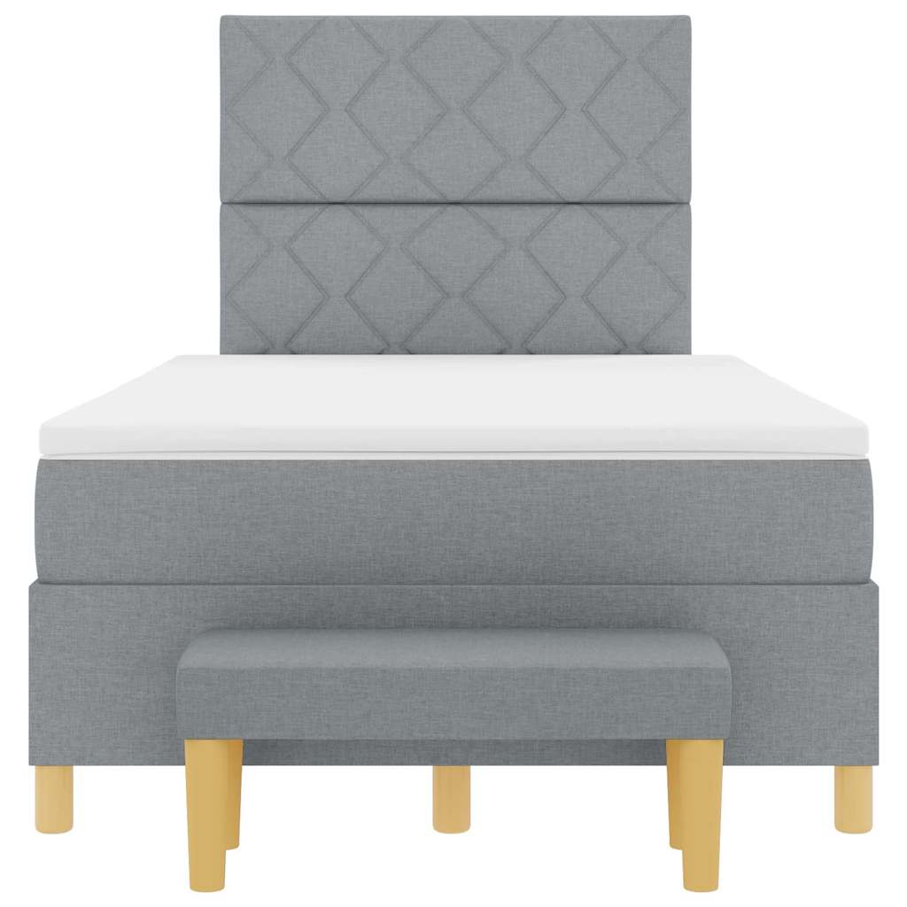 Letto a molle con cuscino Grigio chiaro 190 x 120 cm Tessuto | homemem39