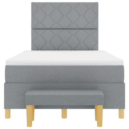 Letto a molle con cuscino Grigio chiaro 190 x 120 cm Tessuto | homemem39