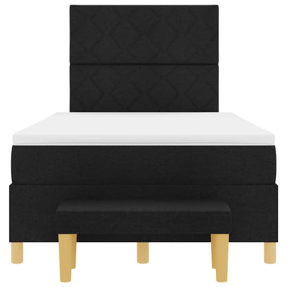Letto a molle con testiera Nero 190 x 120 cm Tessuto | homemem39