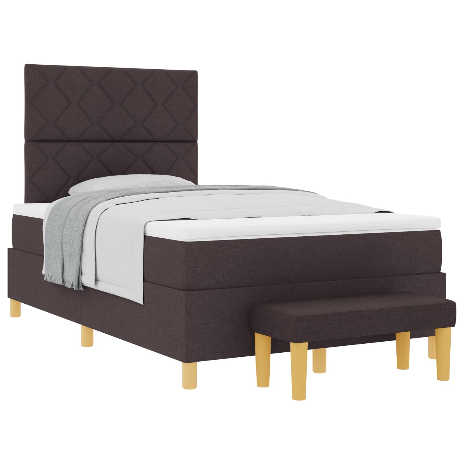 Letto a molle con testiera Marrone scuro 190 x 120 cm Tessuto | homemem39