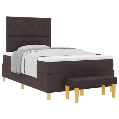 Letto a molle con testiera Marrone scuro 190 x 120 cm Tessuto | homemem39