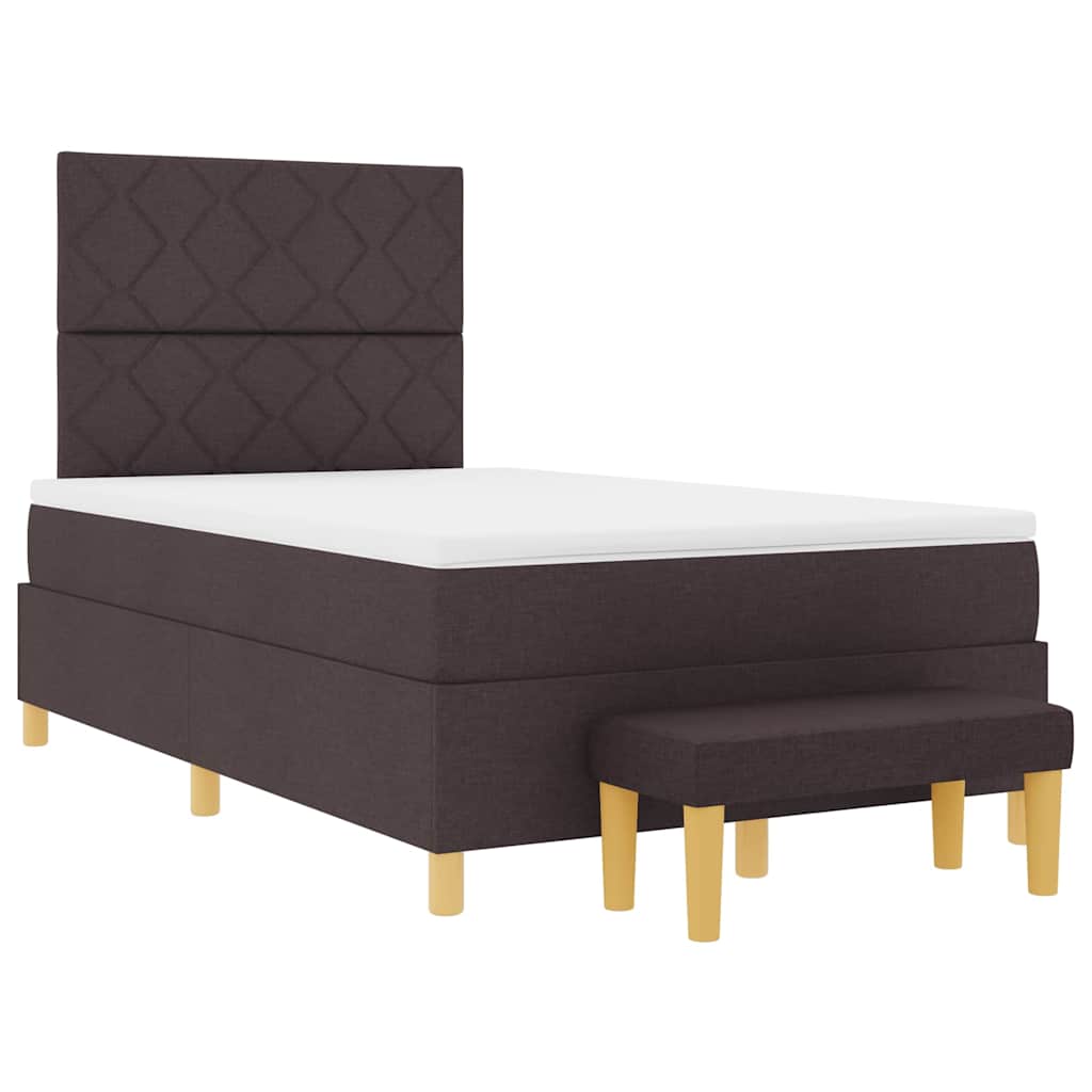 Letto a molle con testiera Marrone scuro 190 x 120 cm Tessuto | homemem39