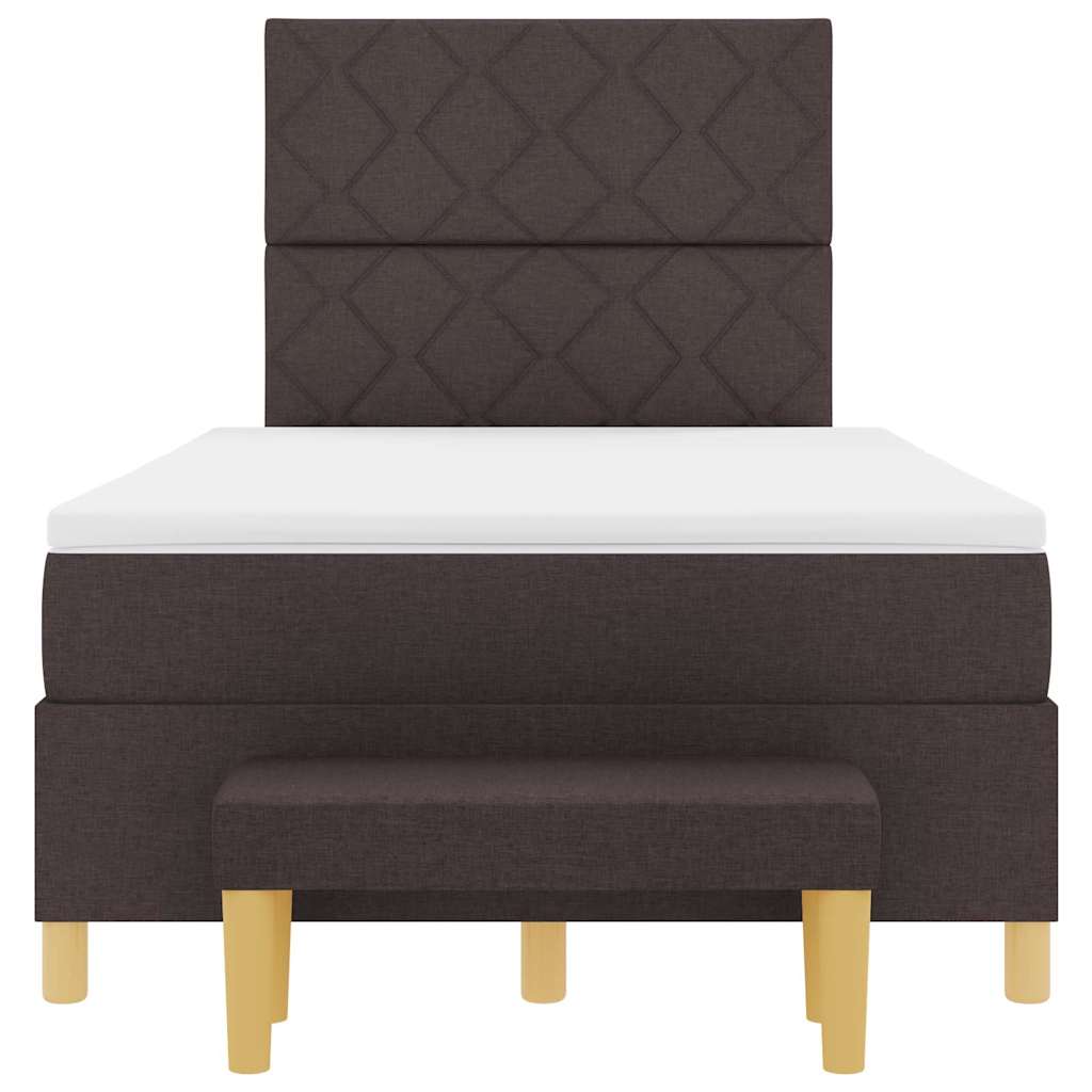 Letto a molle con testiera Marrone scuro 190 x 120 cm Tessuto | homemem39