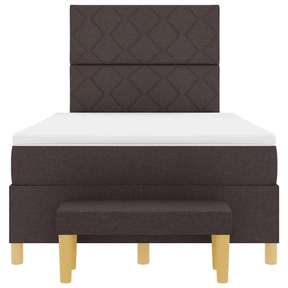 Letto a molle con testiera Marrone scuro 190 x 120 cm Tessuto | homemem39
