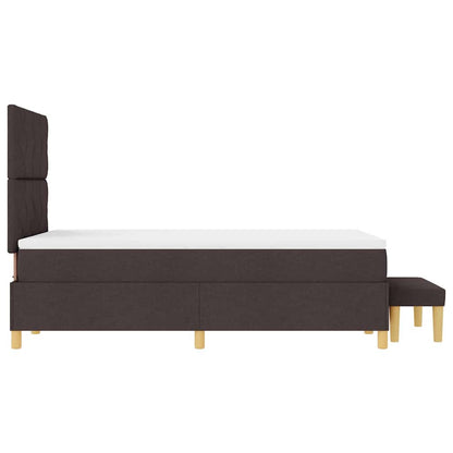 Letto a molle con testiera Marrone scuro 190 x 120 cm Tessuto | homemem39