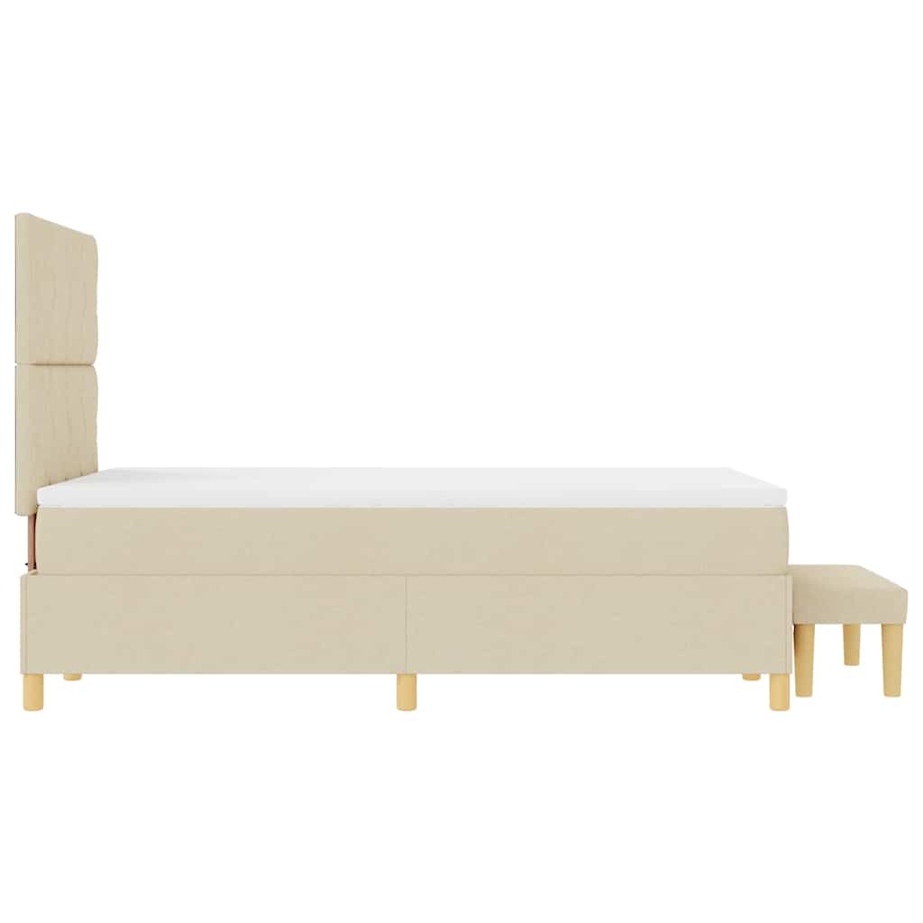 Letto a molle con testiera Crema 190 x 120 cm Tessuto | homemem39