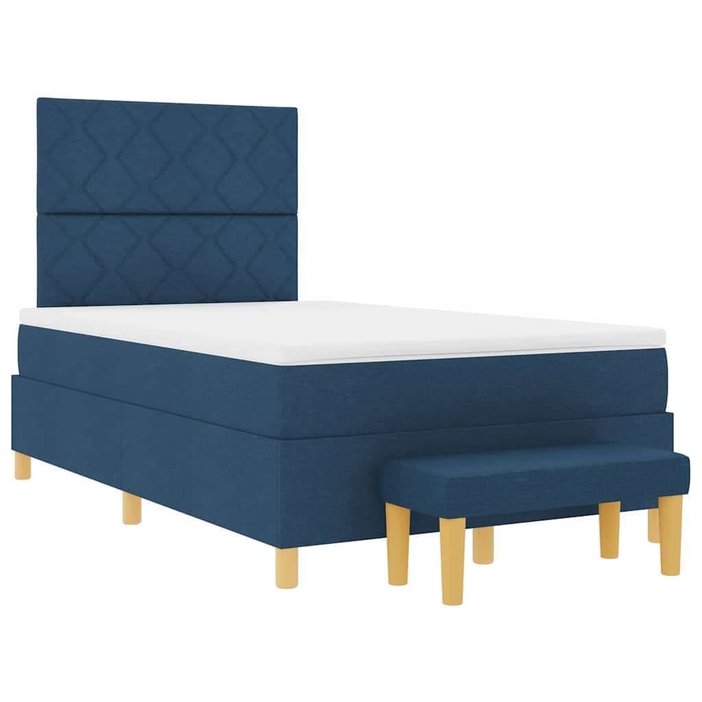 Letto a molle con cuscino con testiera Blu 190 x 120 cm Tessuto | homemem39