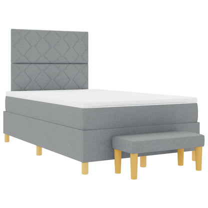Letto a molle con cuscino Grigio chiaro 200 x 120 cm Tessuto | homemem39