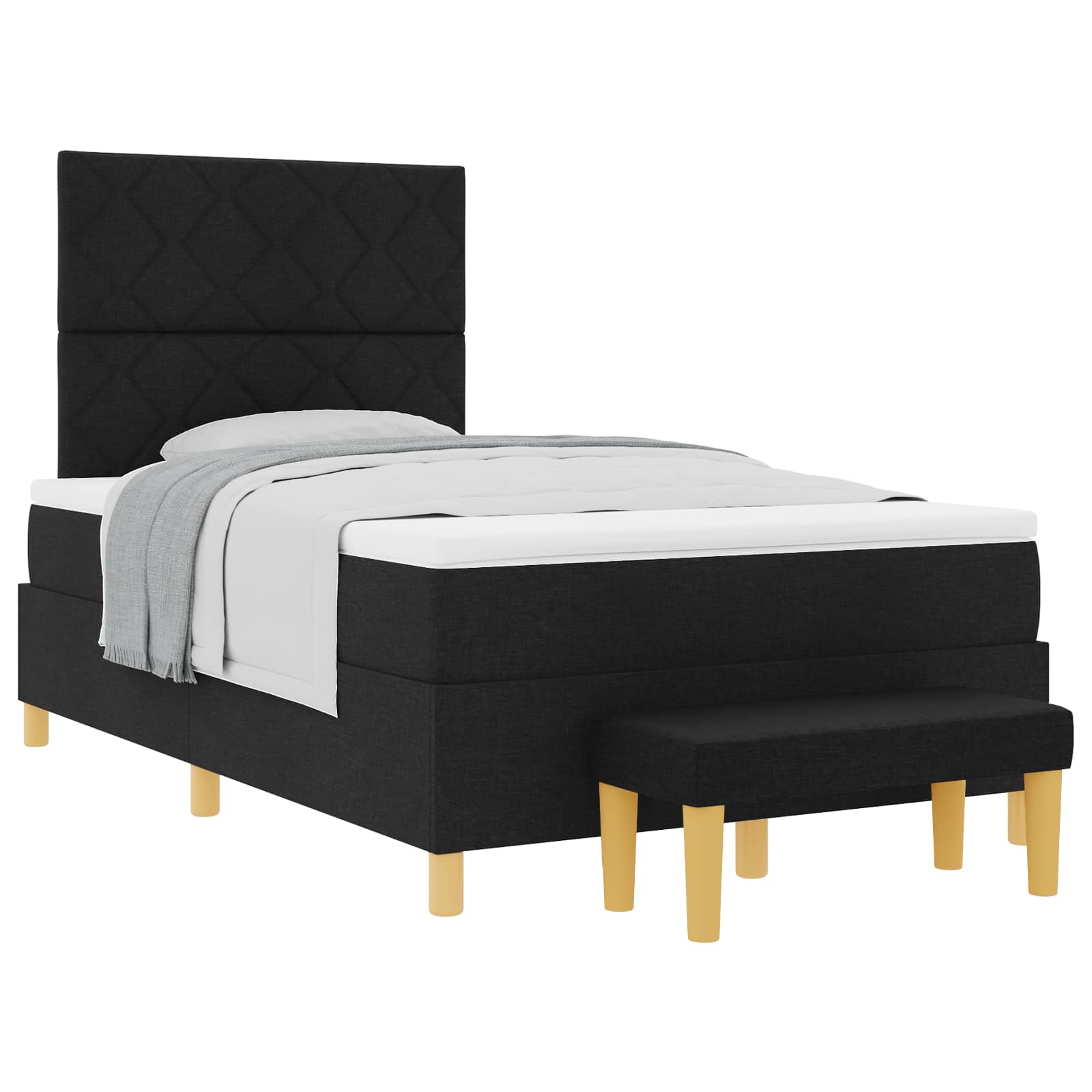 Letto a molle con cuscino Nero 200 x 120 cm Tessuto | homemem39