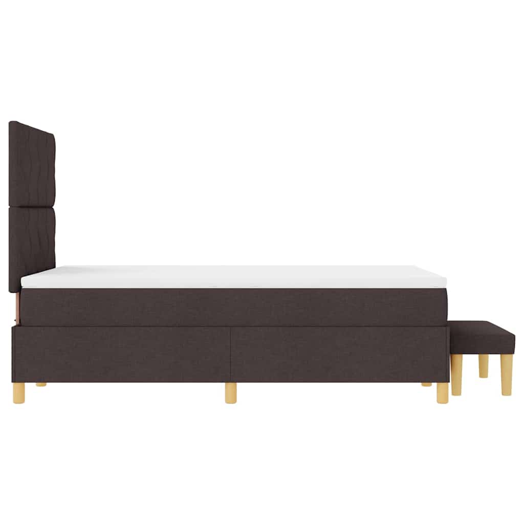 Letto a molle con testiera Marrone scuro 200 x 120 cm Tessuto | homemem39