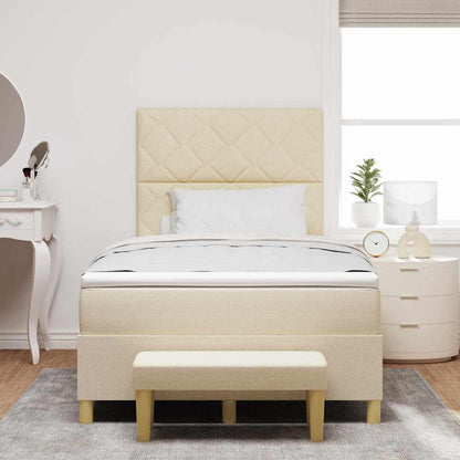 Letto a molle con testiera Crema 200 x 120 cm Tessuto | homemem39