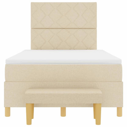 Letto a molle con testiera Crema 200 x 120 cm Tessuto | homemem39