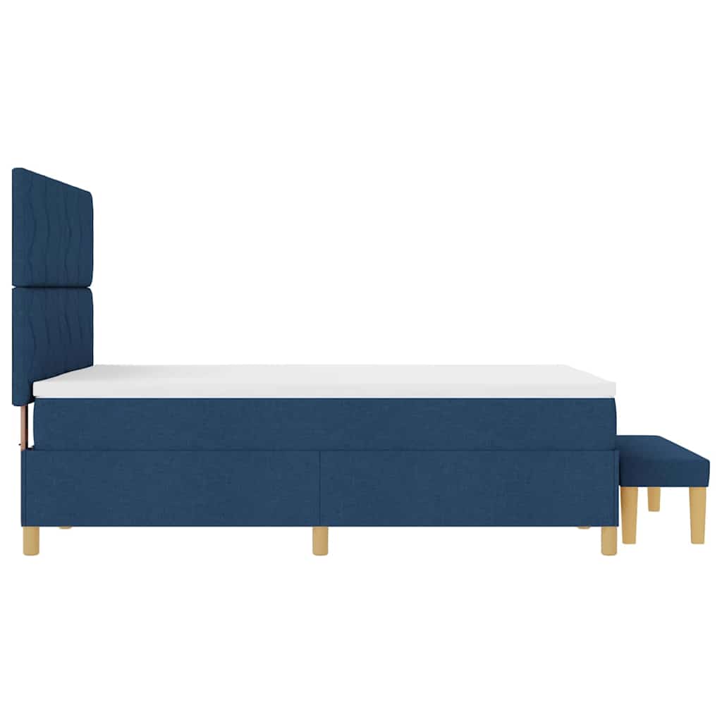Letto a molle con cuscino con testiera Blu 190 x 140 cm Tessuto | homemem39