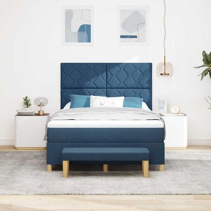 Letto a molle con cuscino con testiera Blu 200 x 140 cm Tessuto | homemem39