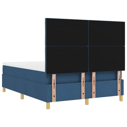 Letto a molle con cuscino con testiera Blu 200 x 140 cm Tessuto | homemem39