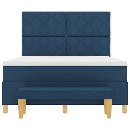 Letto a molle con cuscino con testiera Blu 200 x 140 cm Tessuto | homemem39