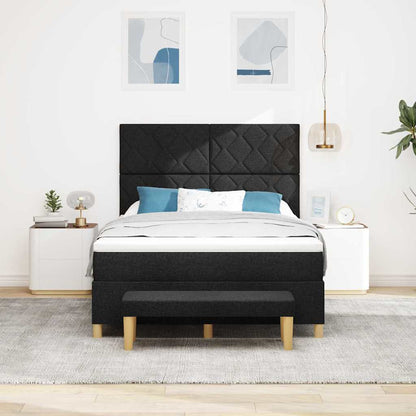 Letto a molle con cuscino Nero 200 x 160 cm Tessuto