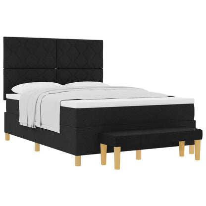 Letto a molle con cuscino Nero 200 x 160 cm Tessuto