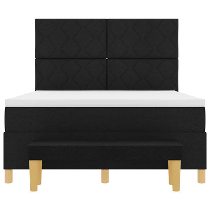 Letto a molle con cuscino Nero 200 x 160 cm Tessuto