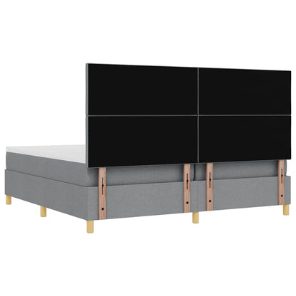 Letto a molle con cuscino Grigio chiaro 200 x 200 cm Tessuto | homemem39