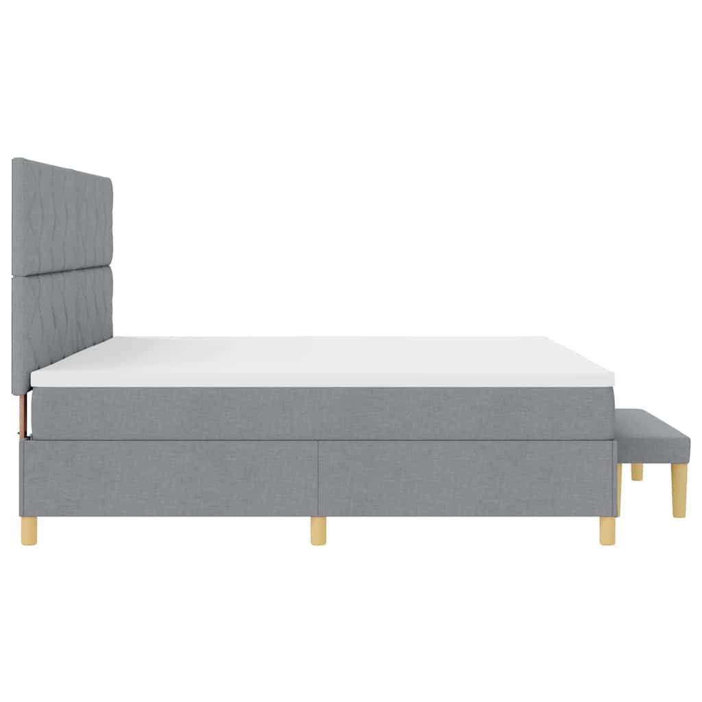 Letto a molle con cuscino Grigio chiaro 200 x 200 cm Tessuto | homemem39