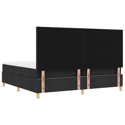 Letto a molle con testiera Nero 200 x 200 cm Tessuto | homemem39