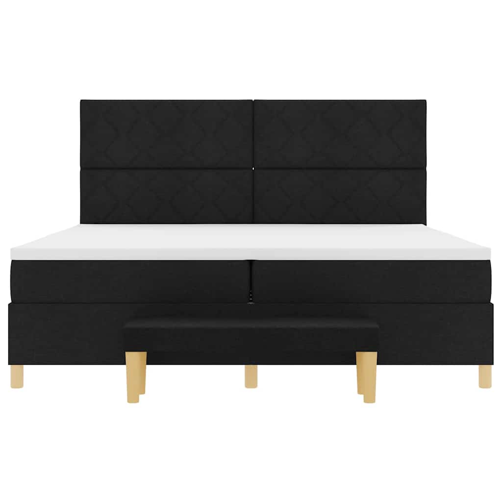 Letto a molle con testiera Nero 200 x 200 cm Tessuto | homemem39