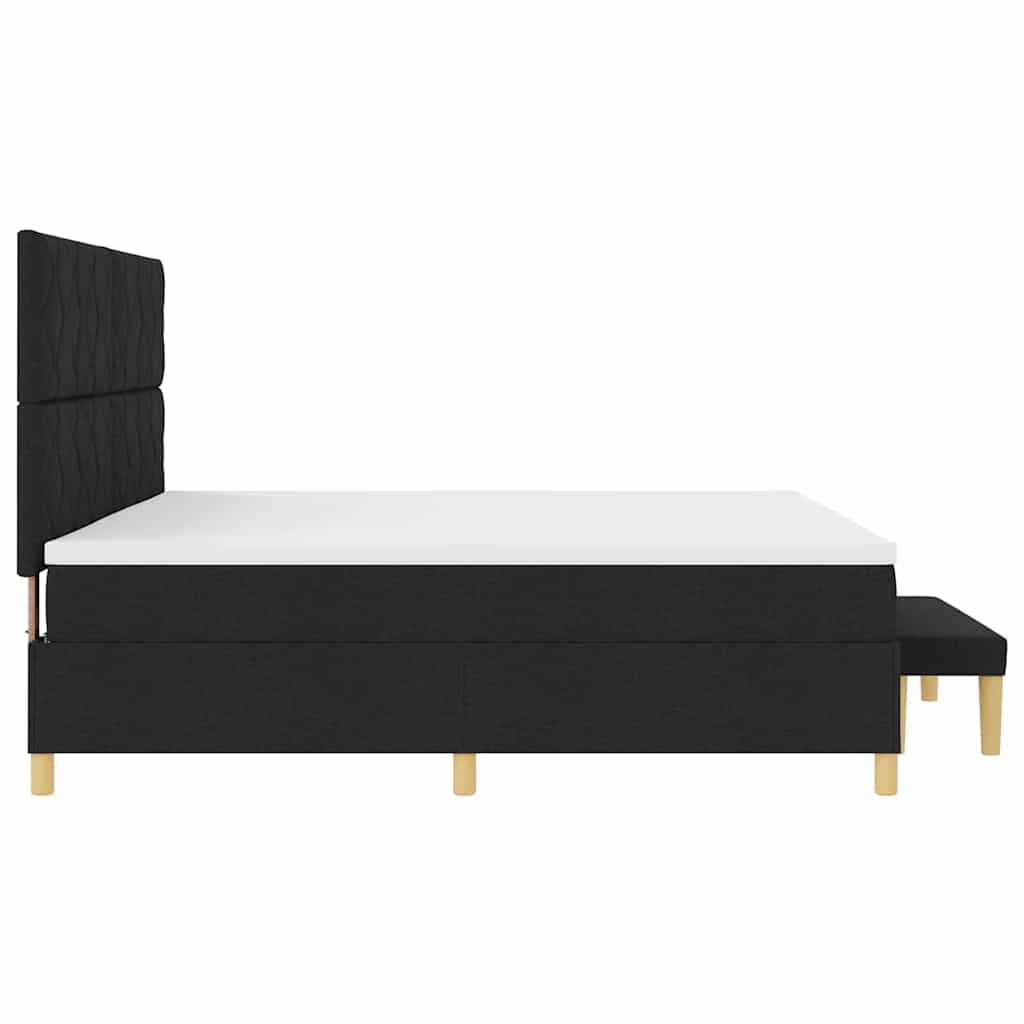 Letto a molle con testiera Nero 200 x 200 cm Tessuto | homemem39