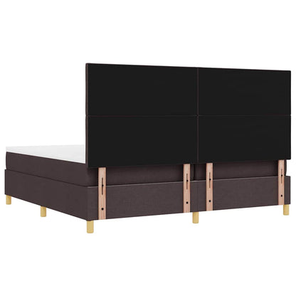 Letto a molle con testiera Marrone Scuro 200 x 200 cm Tessuto | homemem39