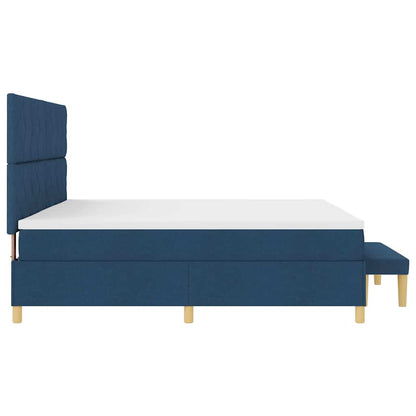 Letto a molle con testiera Blu 200 x 200 cm Tessuto | homemem39