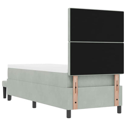 Letto a molle con cuscino Grigio chiaro 200 x 80 cm Velluto | homemem39