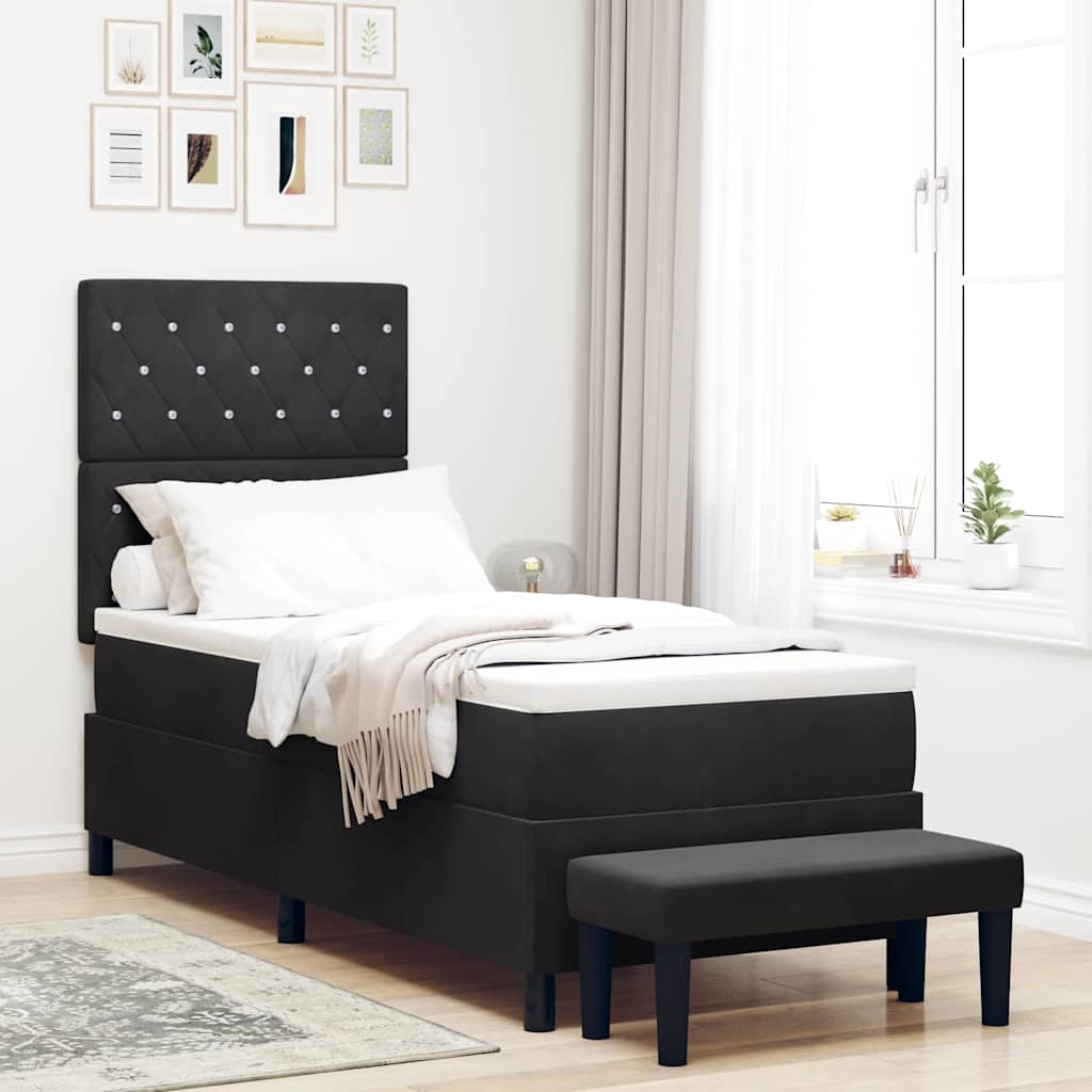 Letto a molle con testiera Nero 200 x 80 cm Velluto | homemem39