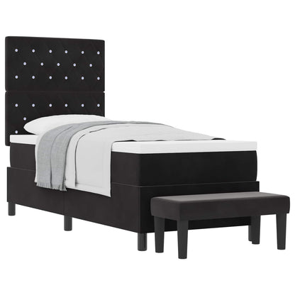 Letto a molle con testiera Nero 200 x 80 cm Velluto | homemem39