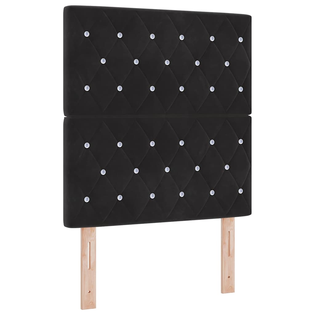 Letto a molle con testiera Nero 200 x 80 cm Velluto | homemem39