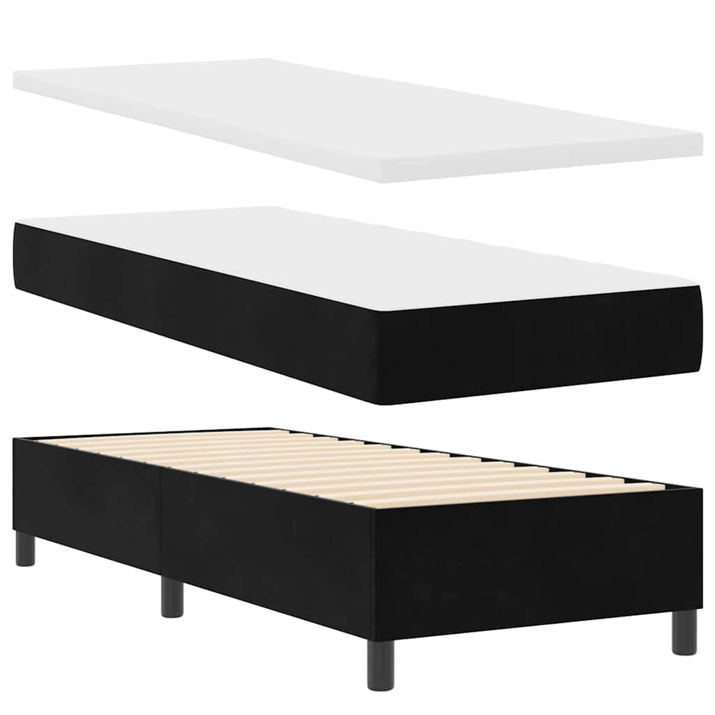 Letto a molle con testiera Nero 200 x 80 cm Velluto | homemem39