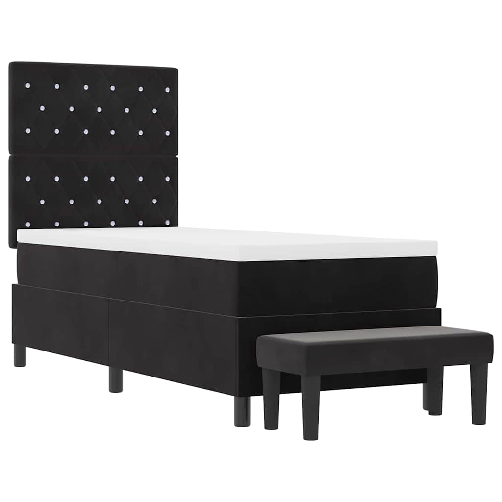 Letto a molle con testiera Nero 200 x 80 cm Velluto | homemem39