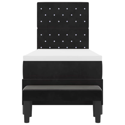Letto a molle con testiera Nero 200 x 80 cm Velluto | homemem39